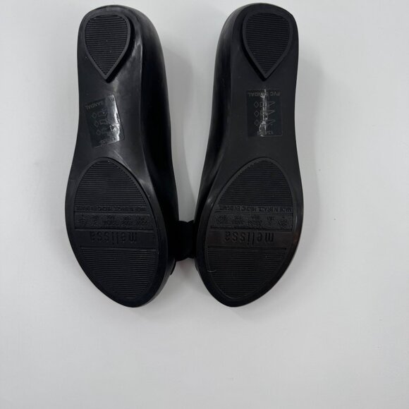 Melissa Mickey & Minnie Mouse Black Peep Toe Flats - Womens Size 5 - Picture 5 of 10